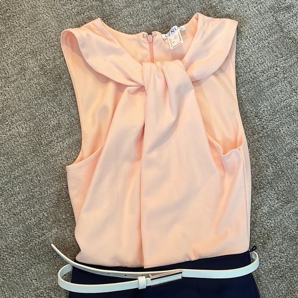 Venus pink and navy halter dress with white belt.  Only tried on.  Size 4 - Picture 3 of 3